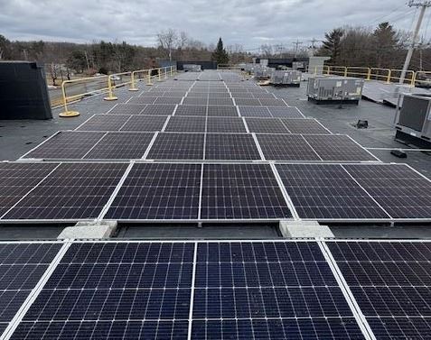 Photo of solar panels on a commercial building